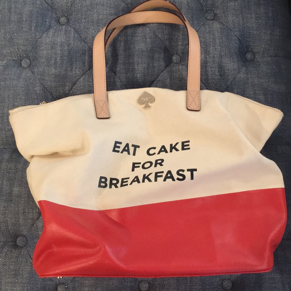 Kate Spade Eat Cake for Breakfast canvas tote